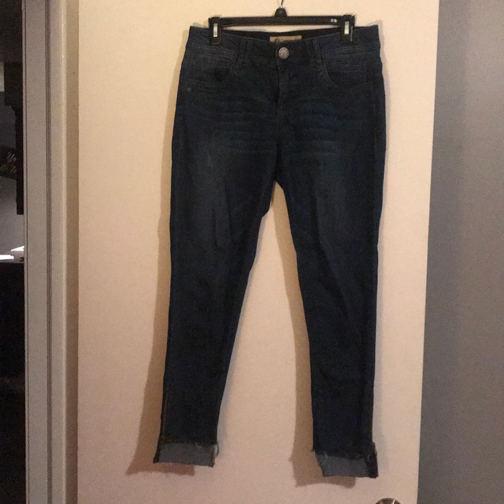 Lightly distressed denim